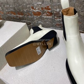 Bottega Veneta Autumn Winter Fashion Leather Short Chelsea Boots For Women White