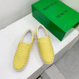 Bottega Veneta Thick Bottom Woven Casual Shoes For Men And Women Yellow