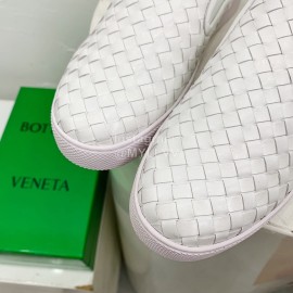 Bottega Veneta Thick Bottom Woven Casual Shoes For Men And Women White