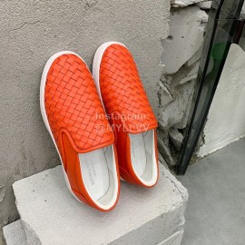 Bottega Veneta Thick Bottom Woven Casual Shoes For Men And Women Orange