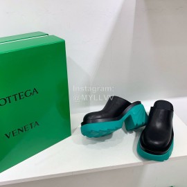 Bottega Veneta Autumn Winter New Calf Leather Thick High Heel Sandals Blue