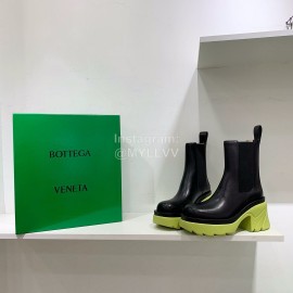 Bottega Veneta Autumn Winter New Calf Leather Thick High Heel Boots Yellow