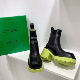 Bottega Veneta Autumn Winter New Calf Leather Thick High Heel Boots Yellow