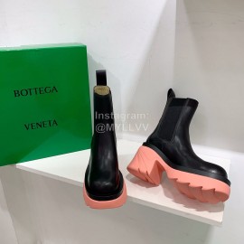 Bottega Veneta Autumn Winter New Calf Leather Thick High Heel Boots Pink