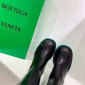 Bottega Veneta Autumn Winter New Calf Leather Thick High Heel Long Boots Blue