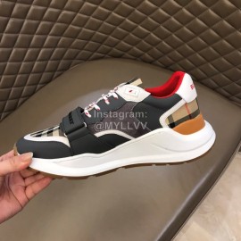 Burberry Plaid Canvas Cowhide Elevated Sneakers For Men