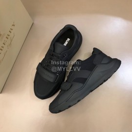 Burberry Black Cowhide Canvas Elevated Sneakers For Men