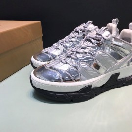 Burberry Fashion Mesh Union Sneakers For Men Silver