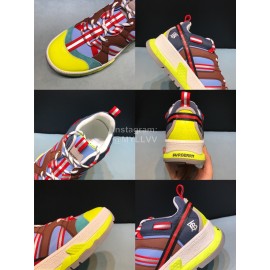 Burberry Fashion Mesh Union Sneakers For Men Yellow
