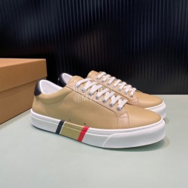 Burberry New Calfskin Lace Up Sneakers For Men Khaki