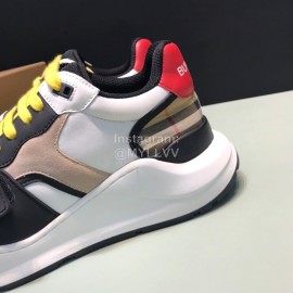 Burberry Vintage Leather Lace Up Velcro Sneakers For Men