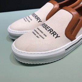 Burberry Napa Leather Lettered Printed Casual Shoes For Men Pink