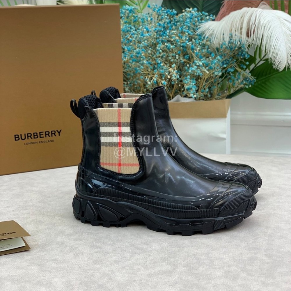 Burberry Autumn Winter Calf Thick Soles Chelsea Boots For Women