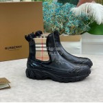 Burberry Autumn Winter Calf Thick Soles Chelsea Boots For Women