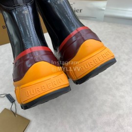 Burberry Autumn Winter Calf Thick Soles Chelsea Boots For Women Orange