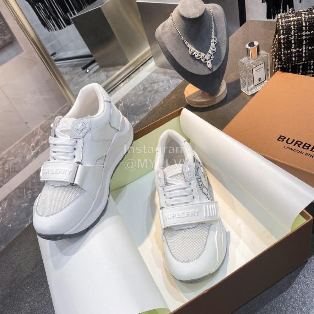 Burberry Autumn Winter Fashion Thick Soles Sneakers For Men And Women White