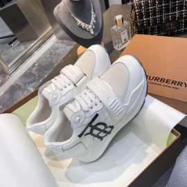 Burberry Autumn Winter Fashion Thick Soles Sneakers For Men And Women White