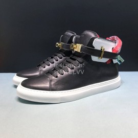 Buscemi Classic Calf Leather High Top Sneakers For Men Black