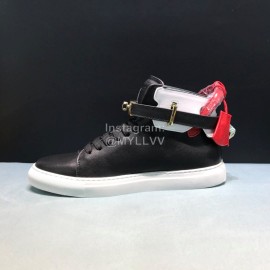 Buscemi Classic Calf Leather High Top Sneakers For Men Black