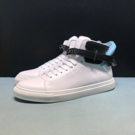 Buscemi Classic Calf Leather High Top Sneakers For Men White