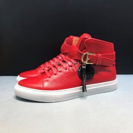 Buscemi Classic Calf Leather High Top Sneakers For Men Red