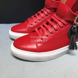 Buscemi Classic Calf Leather High Top Sneakers For Men Red