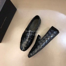 Bottega Veneta Soft Black Woven Calf Leather Shoes For Men 