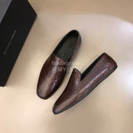 Bottega Veneta Embossed Calf Leather Shoes For Men Coffee