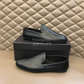 Bottega Veneta Embossed Calf Leather Shoes For Men Black