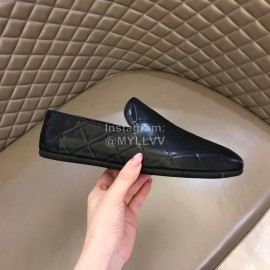 Bottega Veneta Embossed Calf Leather Shoes For Men Black