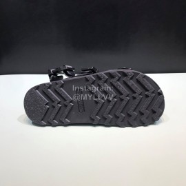 Bottega Veneta Black Leather Webbing Sandals For Men 
