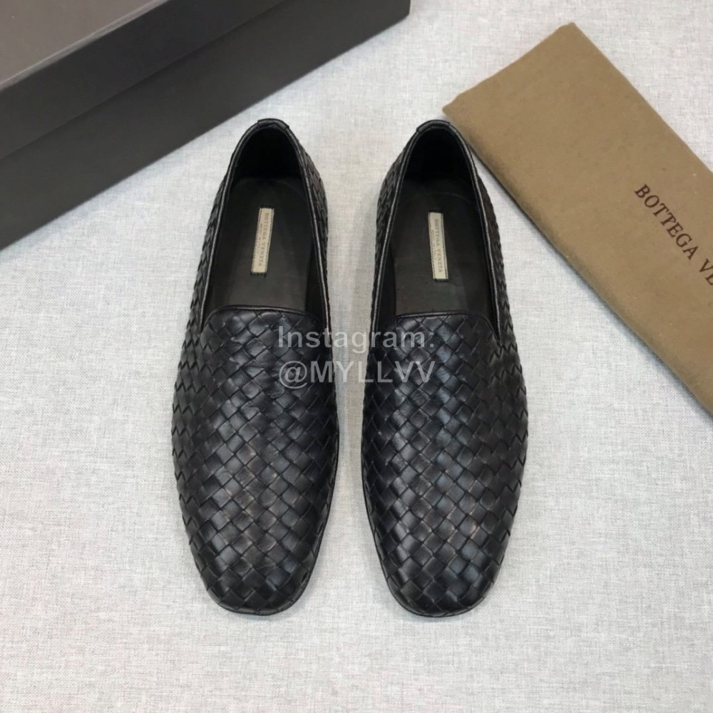 Bottega Veneta Fashion Calf Leather Woven Shoes For Men Black