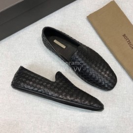 Bottega Veneta Fashion Calf Leather Woven Shoes For Men Black