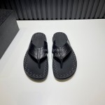 Bottega Veneta Embossed Calf Leather Flip Flops For Men