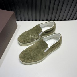 Bottega Veneta New Woven Velvet Leather Casual Shoes For Men Green