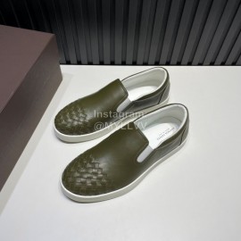 Bottega Veneta New Woven Leather Casual Shoes For Men Green