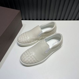 Bottega Veneta New Woven Leather Casual Shoes For Men White
