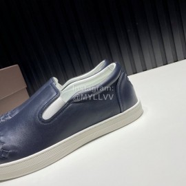 Bottega Veneta New Woven Leather Casual Shoes For Men Navy