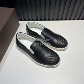 Bottega Veneta New Woven Leather Casual Shoes For Men Black