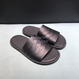 Bottega Veneta Woven Leather Slippers For Men Black