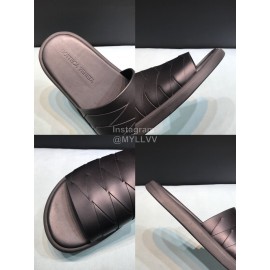 Bottega Veneta Woven Leather Slippers For Men Black