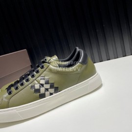 Bottega Veneta New Calf Leather Casual Sneakers For Men Green