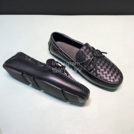 Bottega Veneta Woven Calf Leather Bow Casual Shoes For Men 