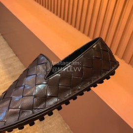 Bottega Veneta New Woven Calf Leather Casual Shoes For Men Coffee