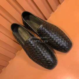 Bottega Veneta New Woven Calf Leather Casual Shoes Black For Men 