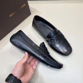 Bottega Veneta Black Cowhide Weaving Casual Shoes For Men