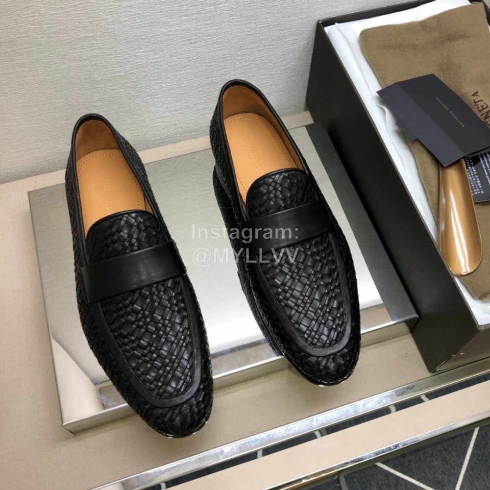 Bottega Veneta Leather Woven Casual Shoes For Men