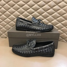 Bottega Veneta Woven Bow Leather Business Shoes For Men