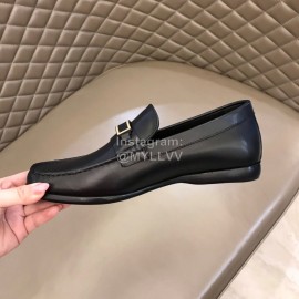 Bottega Veneta Black Calf Leather Business Shoes For Men