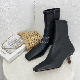 By Far Cowhide High Heeled Boots For Women Black